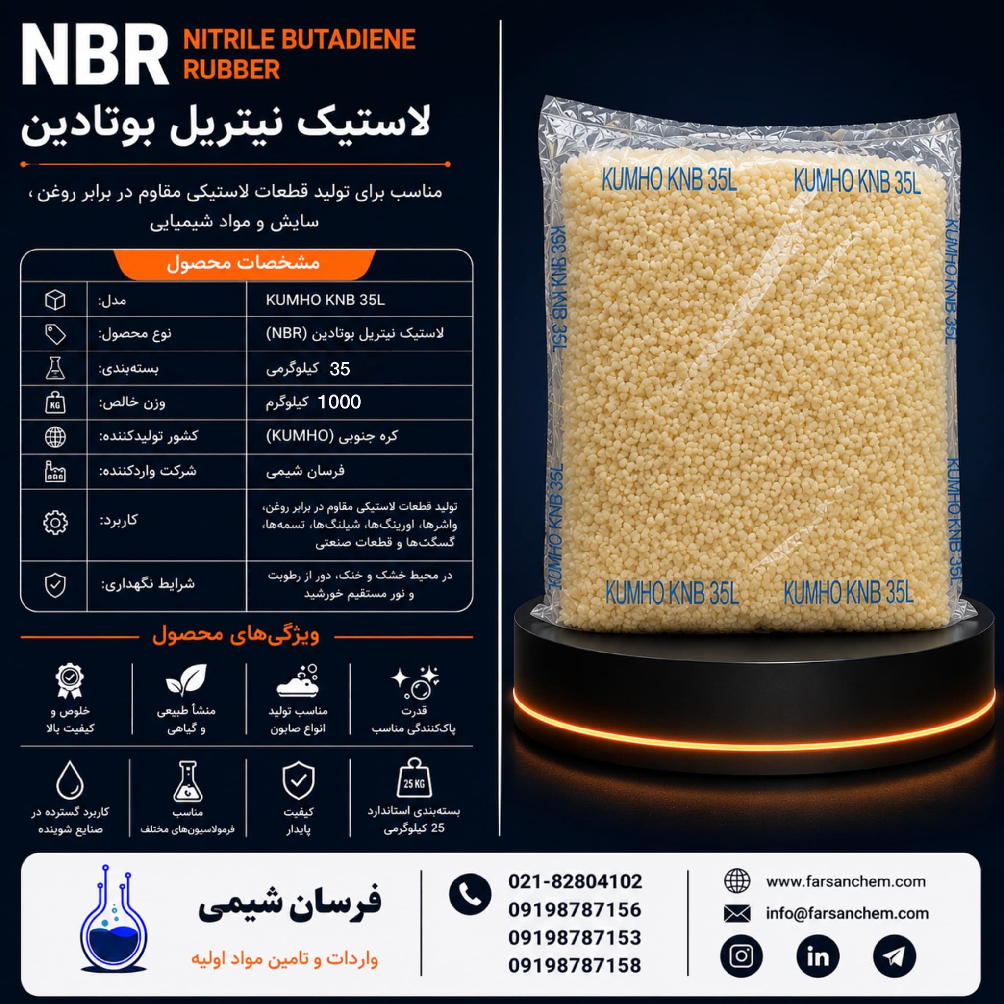 خرید Nbr - نیتریل بوتادین رابر